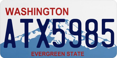 WA license plate ATX5985