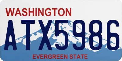 WA license plate ATX5986