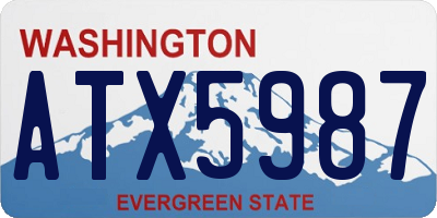 WA license plate ATX5987
