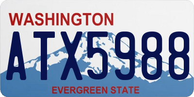WA license plate ATX5988