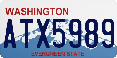 WA license plate ATX5989