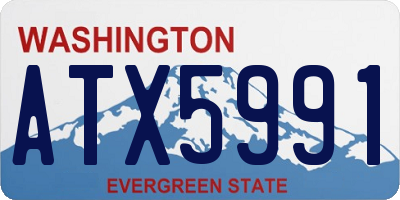 WA license plate ATX5991