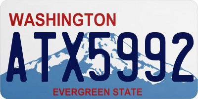 WA license plate ATX5992