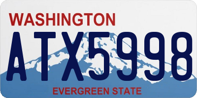 WA license plate ATX5998