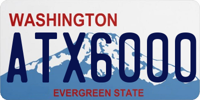 WA license plate ATX6000