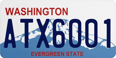 WA license plate ATX6001