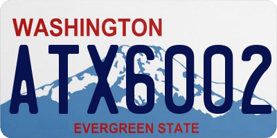 WA license plate ATX6002