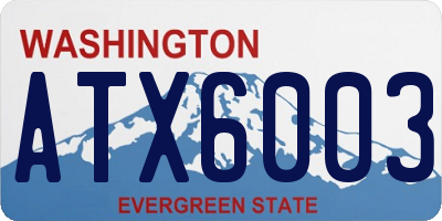 WA license plate ATX6003