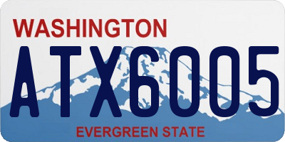 WA license plate ATX6005