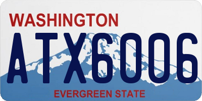 WA license plate ATX6006