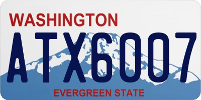 WA license plate ATX6007
