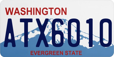 WA license plate ATX6010