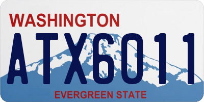 WA license plate ATX6011