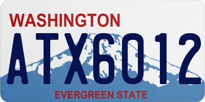 WA license plate ATX6012