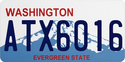 WA license plate ATX6016