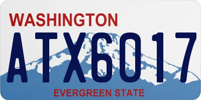 WA license plate ATX6017