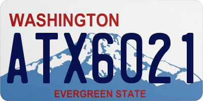 WA license plate ATX6021