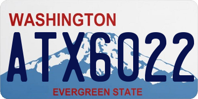 WA license plate ATX6022