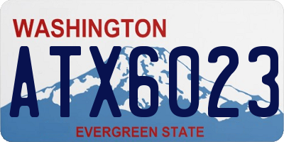 WA license plate ATX6023