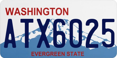 WA license plate ATX6025