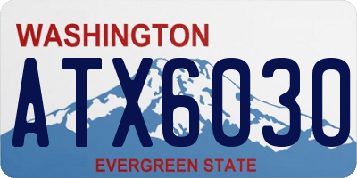 WA license plate ATX6030
