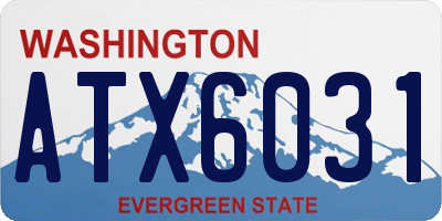 WA license plate ATX6031