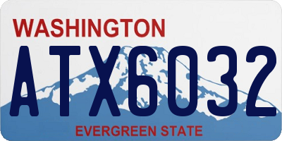 WA license plate ATX6032