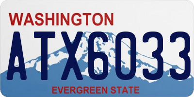 WA license plate ATX6033
