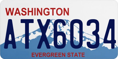 WA license plate ATX6034