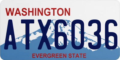 WA license plate ATX6036
