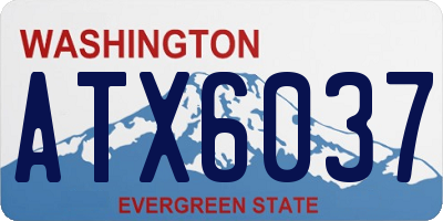 WA license plate ATX6037