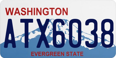WA license plate ATX6038