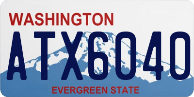 WA license plate ATX6040