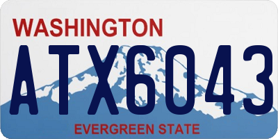 WA license plate ATX6043