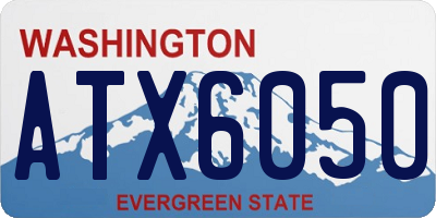 WA license plate ATX6050
