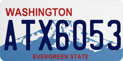 WA license plate ATX6053