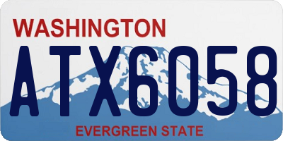 WA license plate ATX6058