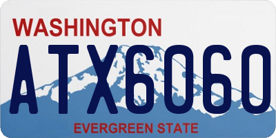 WA license plate ATX6060