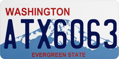 WA license plate ATX6063