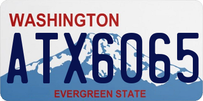 WA license plate ATX6065