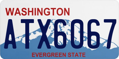 WA license plate ATX6067