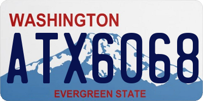 WA license plate ATX6068