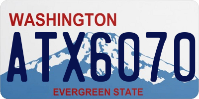 WA license plate ATX6070