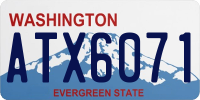WA license plate ATX6071