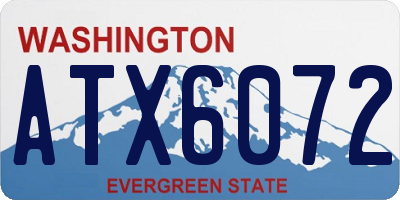 WA license plate ATX6072