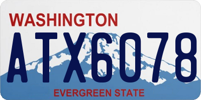 WA license plate ATX6078
