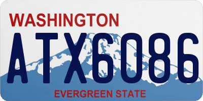 WA license plate ATX6086