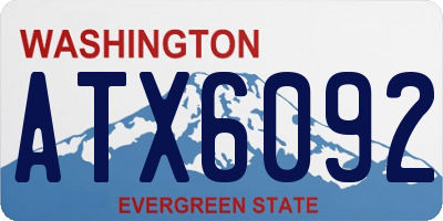 WA license plate ATX6092