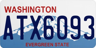 WA license plate ATX6093