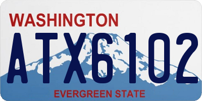 WA license plate ATX6102